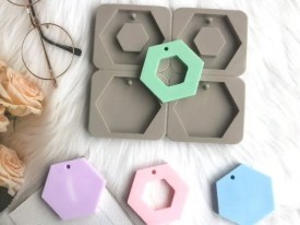 Molde silicona tag aromatico 4 hexagonos 